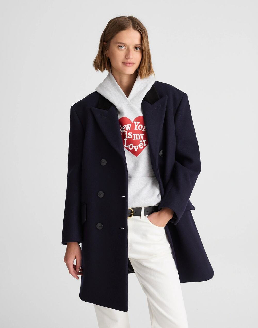 NWT Madewell Alexa Chung for Madewell Leni Peacoat Dark Navy Size Small
